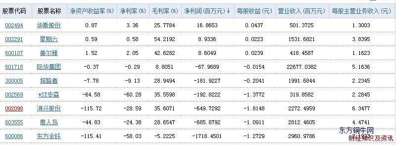 服裝鞋類行業凈利潤表
